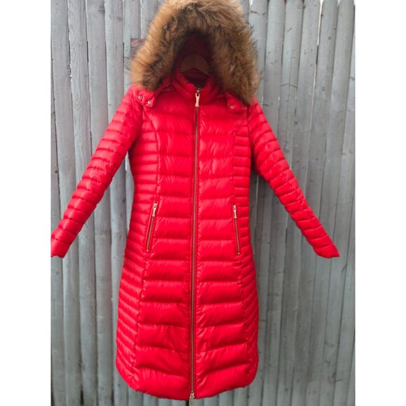 Kate Spade Lollipop Red Down Puffer Coat — Size M Pre-Owned - Picture 3 of 15